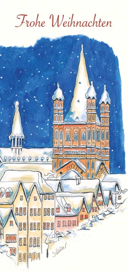 Weihnachtskarte "Groß St. Martin im Schnee"